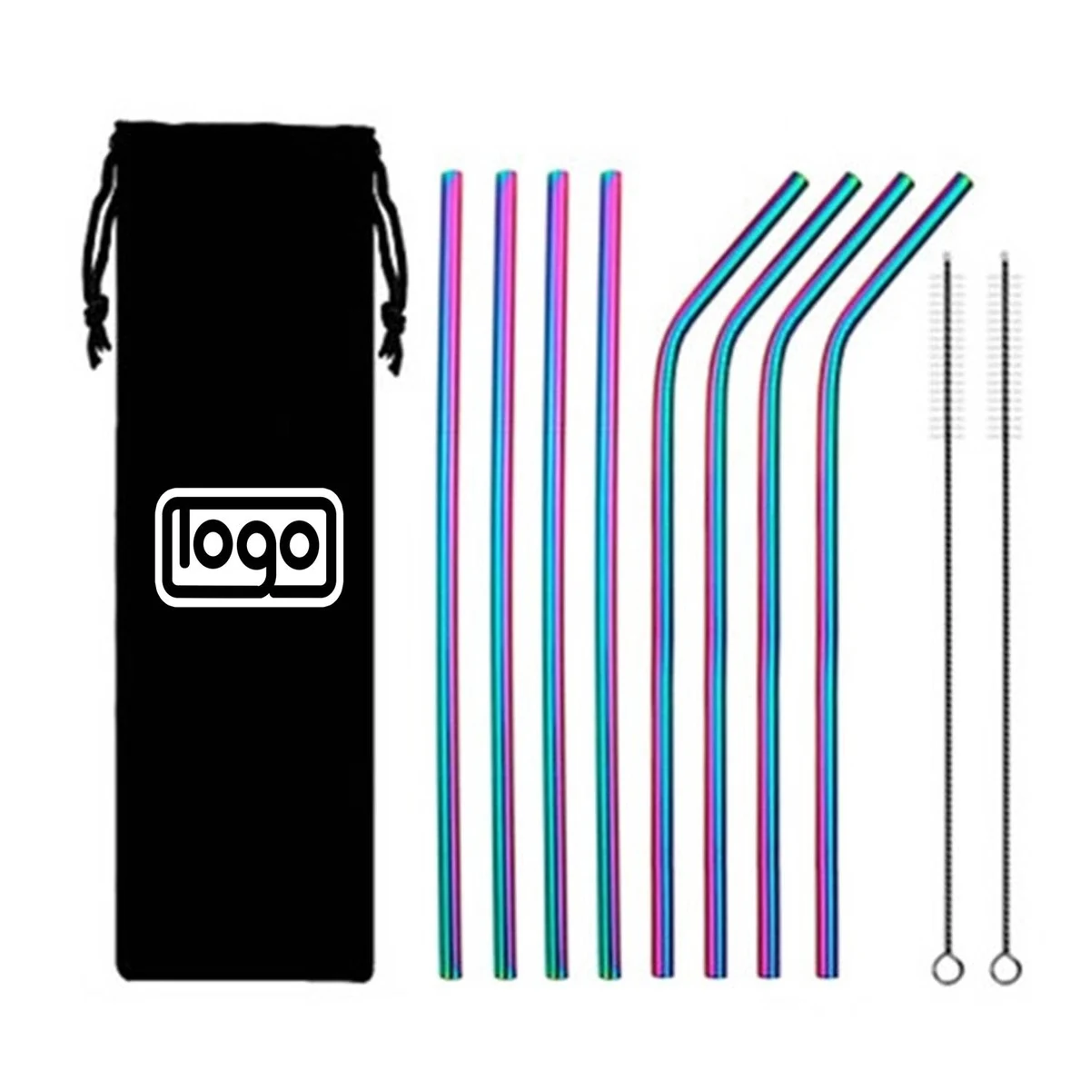 10PCS Stainless Steel Straw Set 1