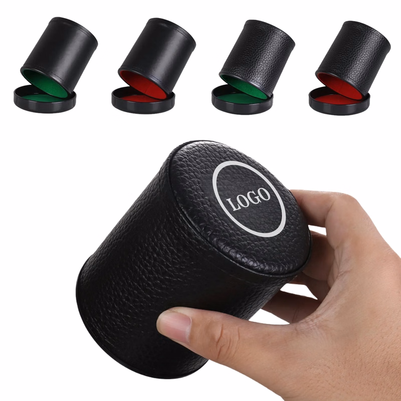 PU Leather Dice Cup With Tray