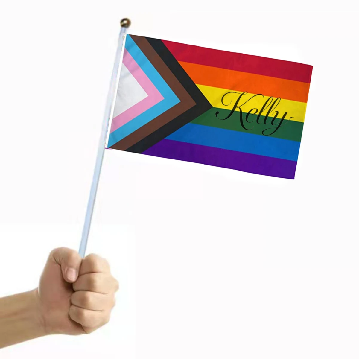 Polyester LGBT Rainbow Handheld Flag 1
