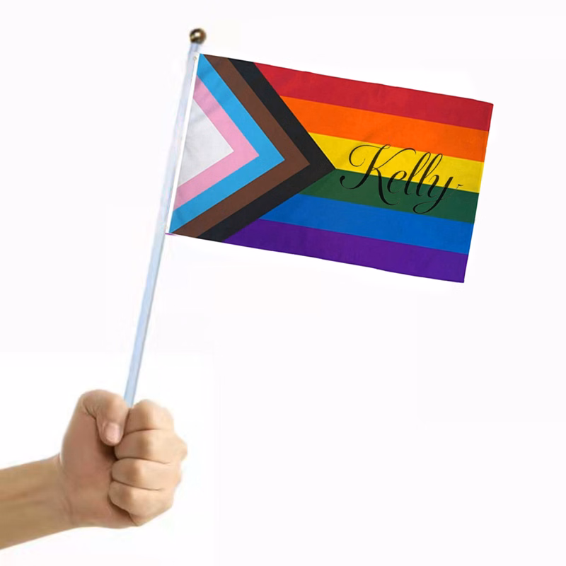 Polyester LGBT Rainbow Handheld Flag