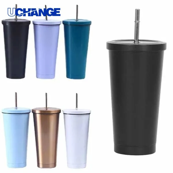 Stainless Steel Straw Thermos Cup Drinkware for Travel & Daily Use 1