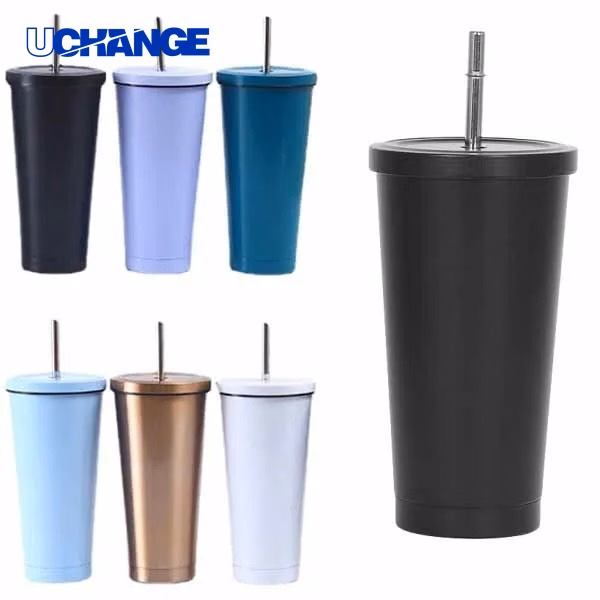 Stainless Steel Straw Thermos Cup Drinkware for Travel & Daily Use
