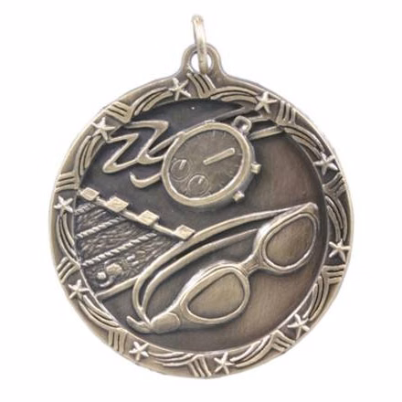 Swimming Shooting Star Medal, 1 3/4"