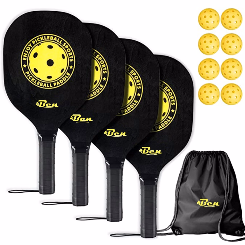 Pickleball Set Includes 4 Paddles & 8 Balls