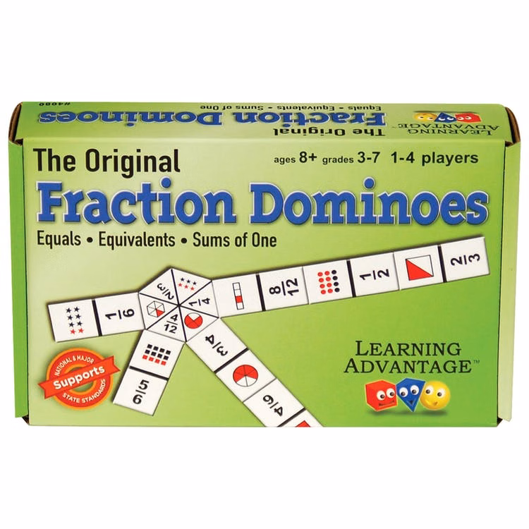 Fraction Dominoes - 50 Pieces Hexagon Board