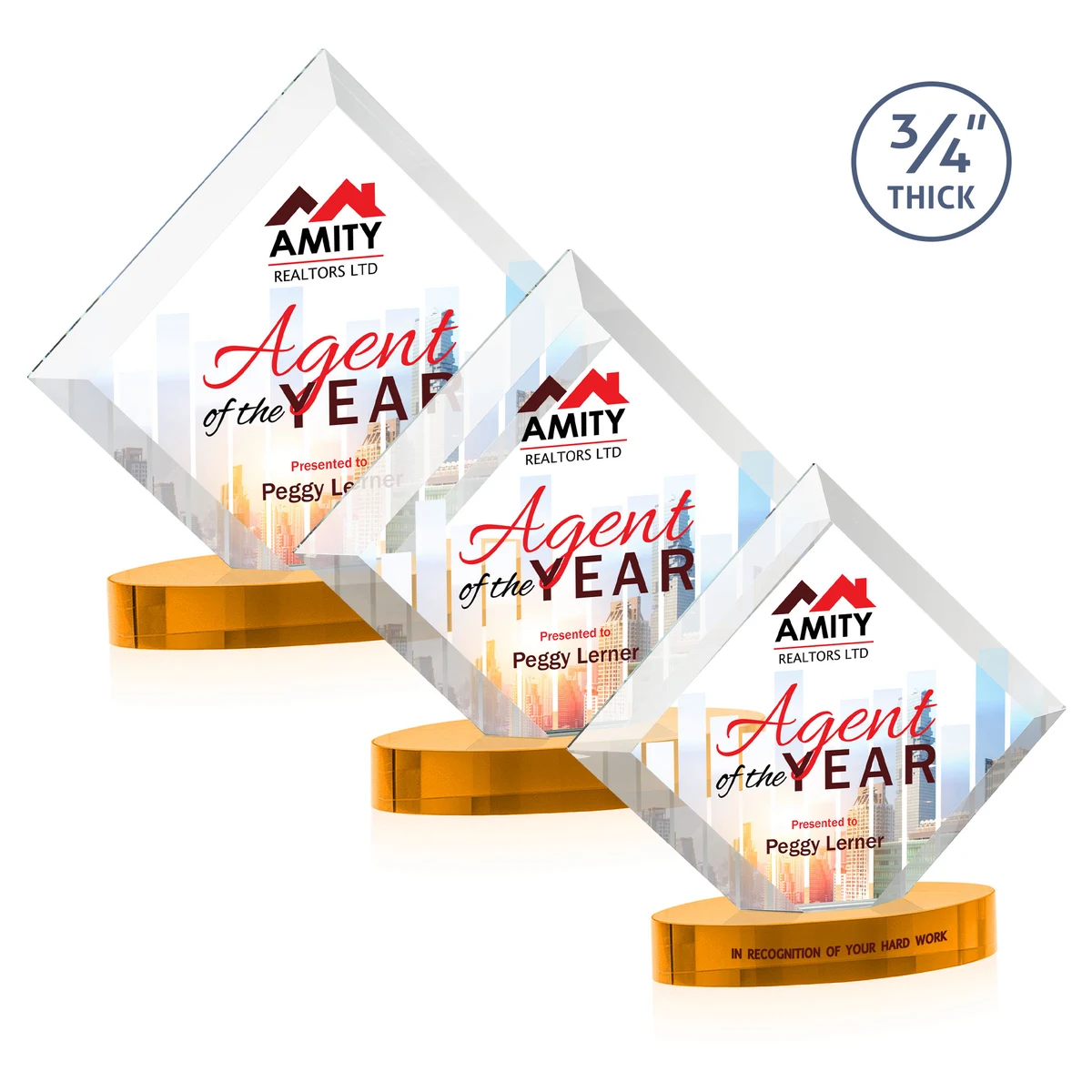 Belaire VividPrint™ Award on Alberton Base - Amber 1