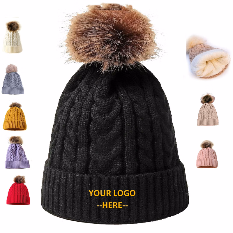 Faux Fur Pom Hat