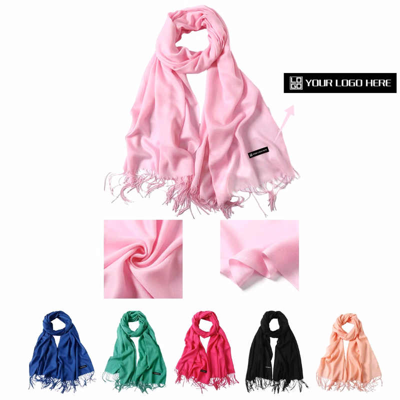 Solid Color Faux Cashmere Scarf Knit Shawls