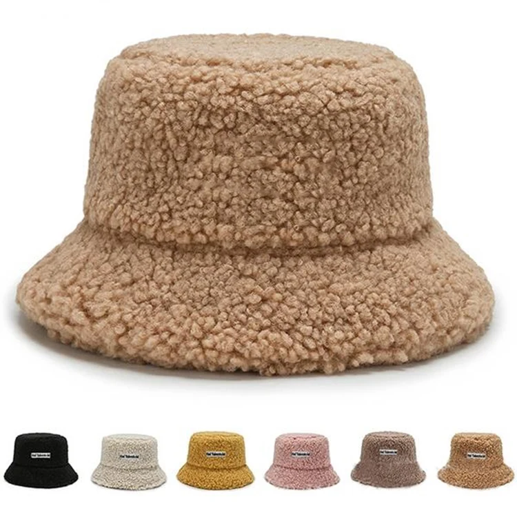 Lamb Wool Bucket Plush Hat 1