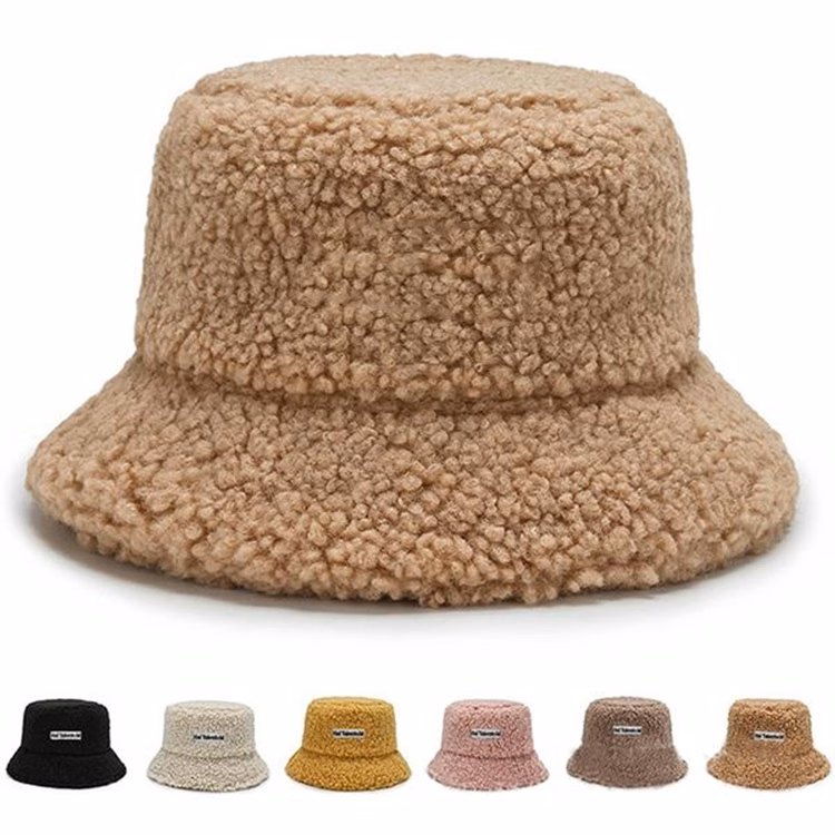 Lamb Wool Bucket Plush Hat