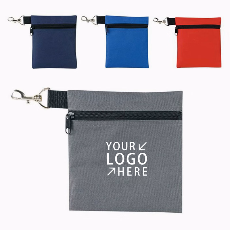 Golf Ditty Pouch w/Zipper & Clip Hook