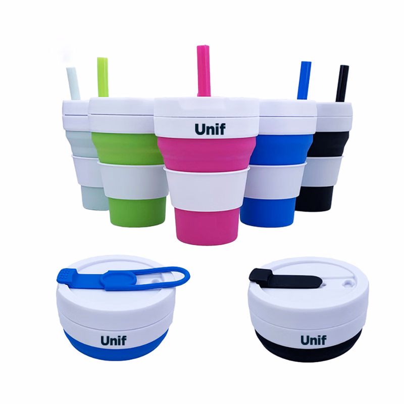 16 Oz. Collapsible Silicone Travel Folding Cup