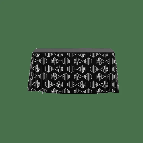 48 Hour Rush 4' Open-Back Full Color Drape Table Throw 1