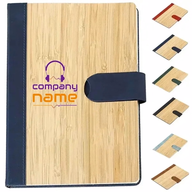 Bamboo Cover Magnetic Closure Notebook
