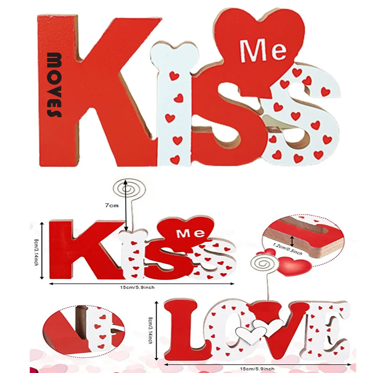 Wooden Valentine's Day Ornaments 1