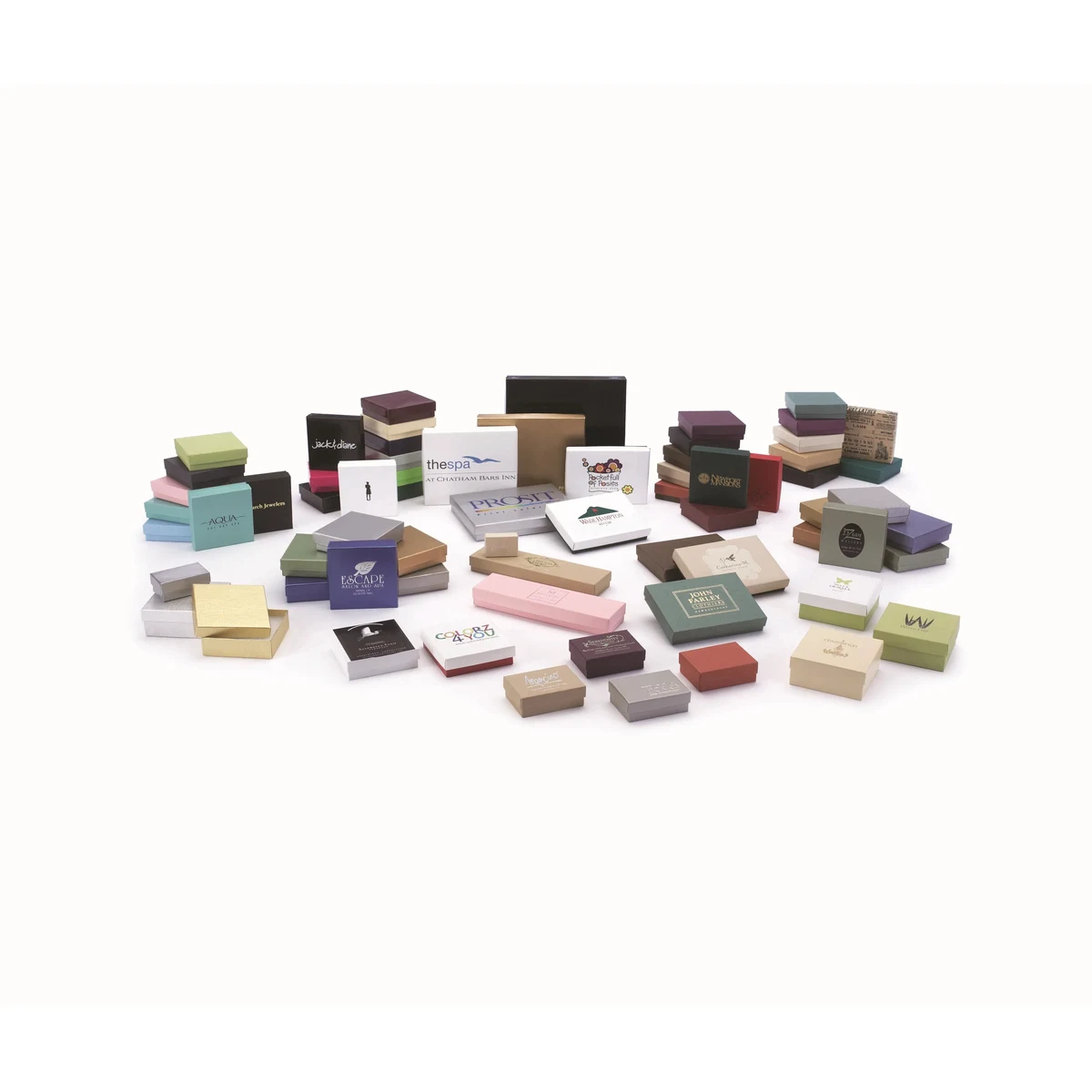 Colored Cotton Filled Jewelry Boxes 1
