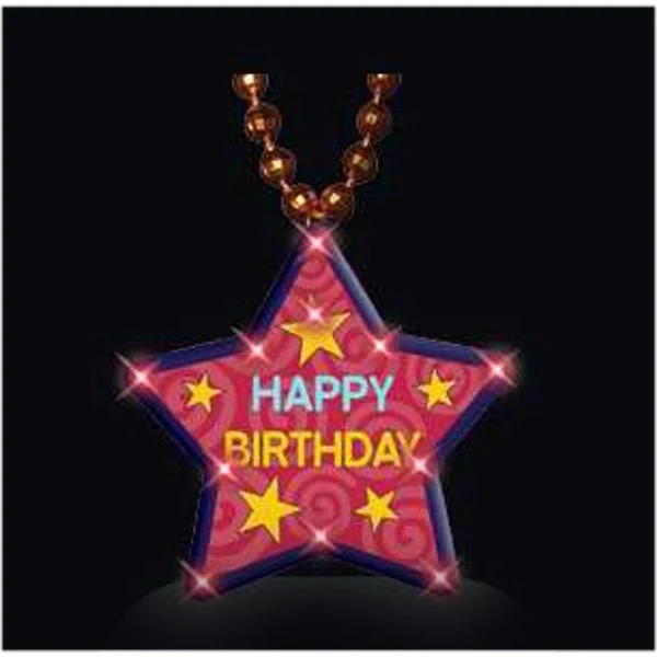 Happy Birthday star flashing necklace 1