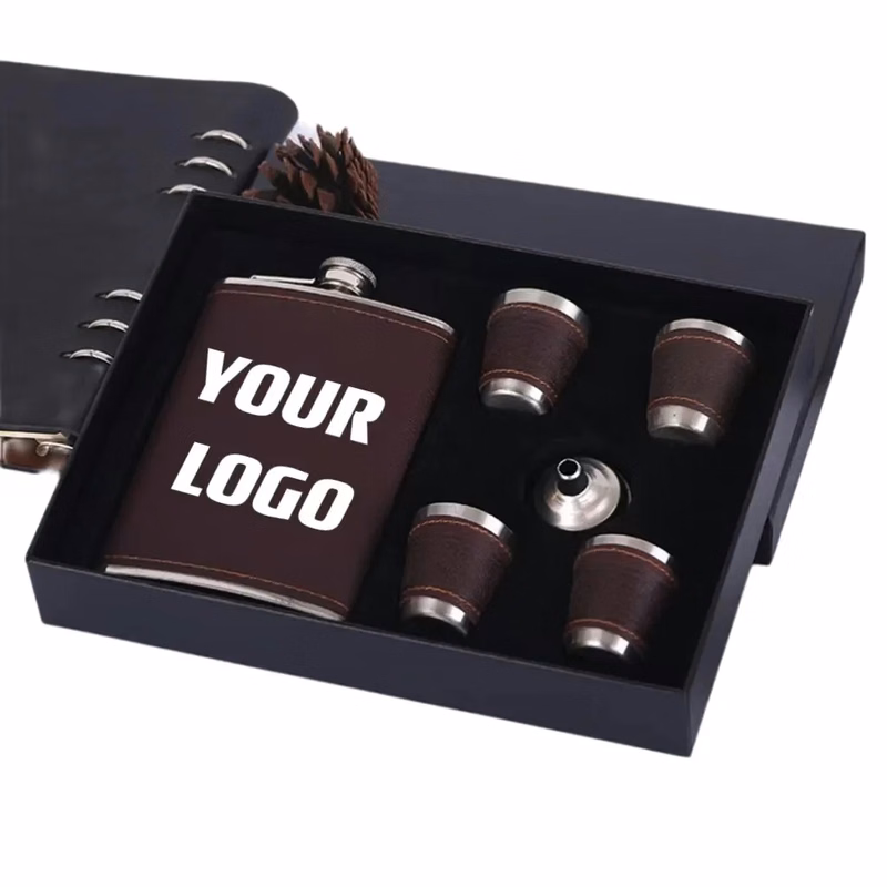 7 oz Stainless Steel Liquor Flask Gift Set