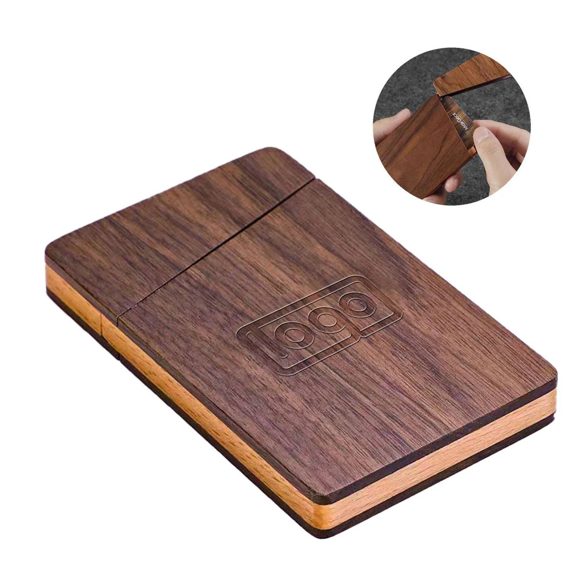 Solid Wood Business Card Holder Organizing Box 1