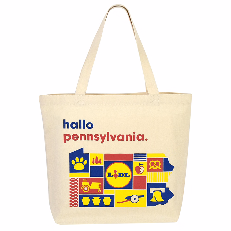 10 Oz. Custom Multi-Color Printed Natural Cotton Canvas Grocery Bag (18"x15"x5")