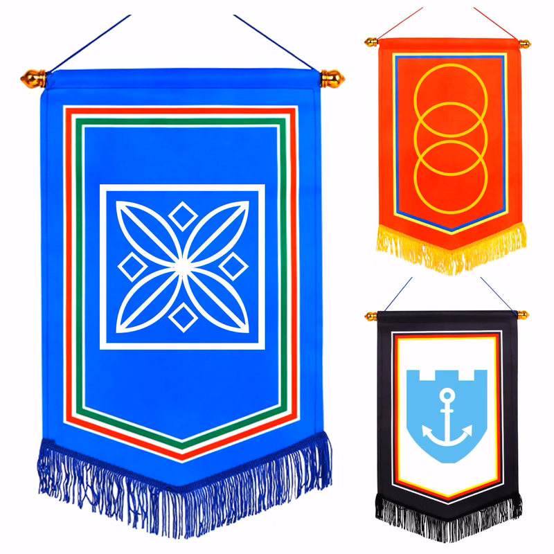 Full Color Dying Wall Flags Banners with Tassel