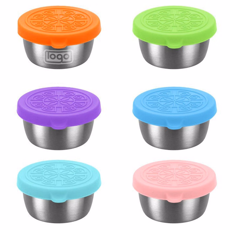 6PCS Stainless Steel Salad Sauce Containers