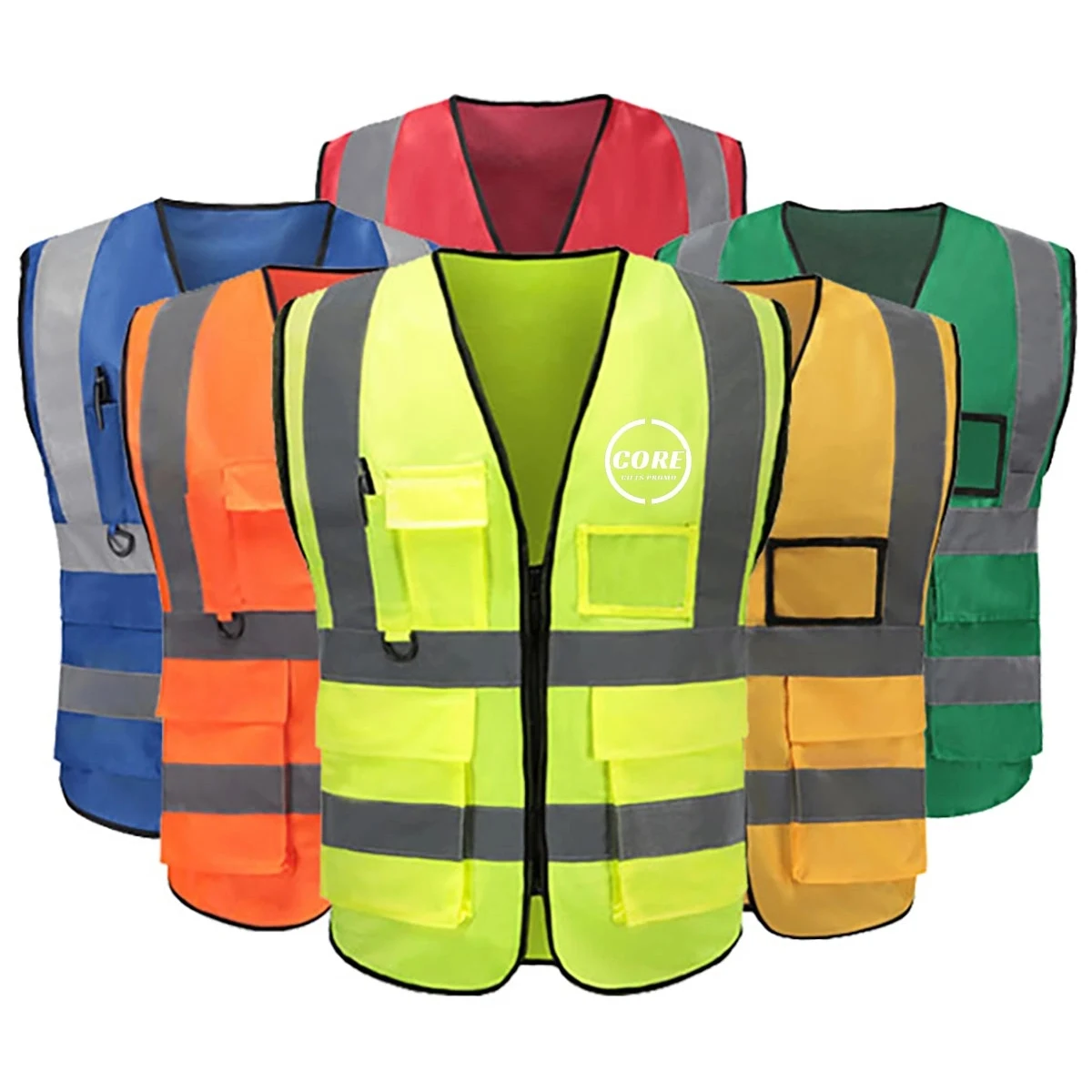 Multiple Pockets Safety Vest With Reflective Strips 1