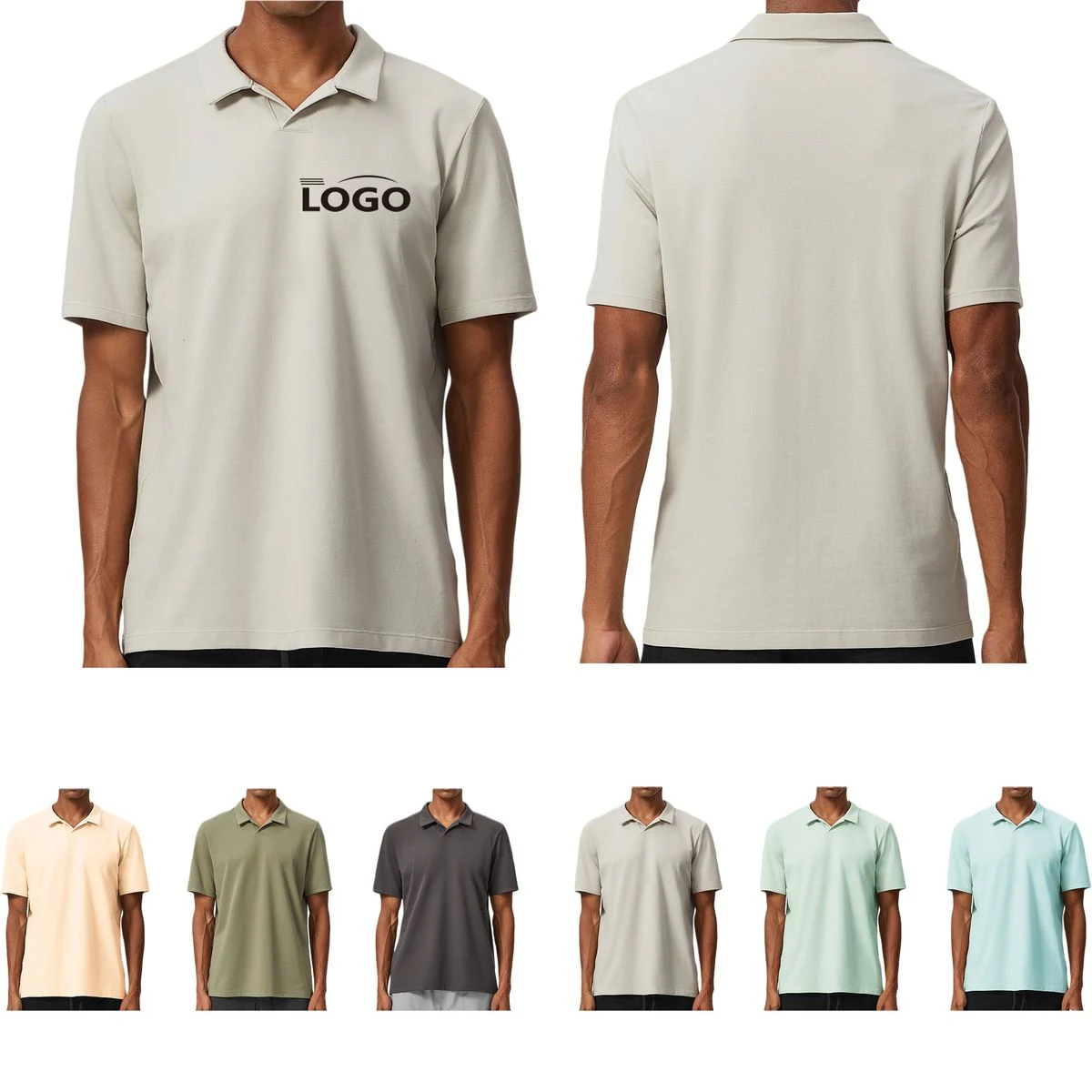 Comfort Sporty Casual Polo Cotton Short-sleeved Shirt 1