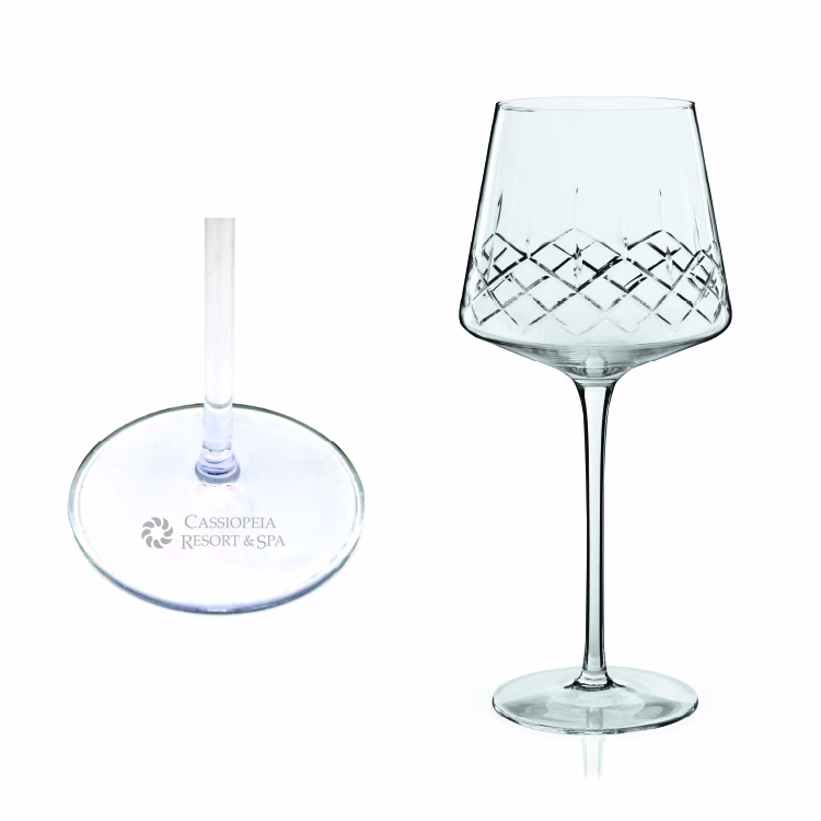 Viski® Admiral Cut Crystal Burgundy Wine Glasses, set of 2