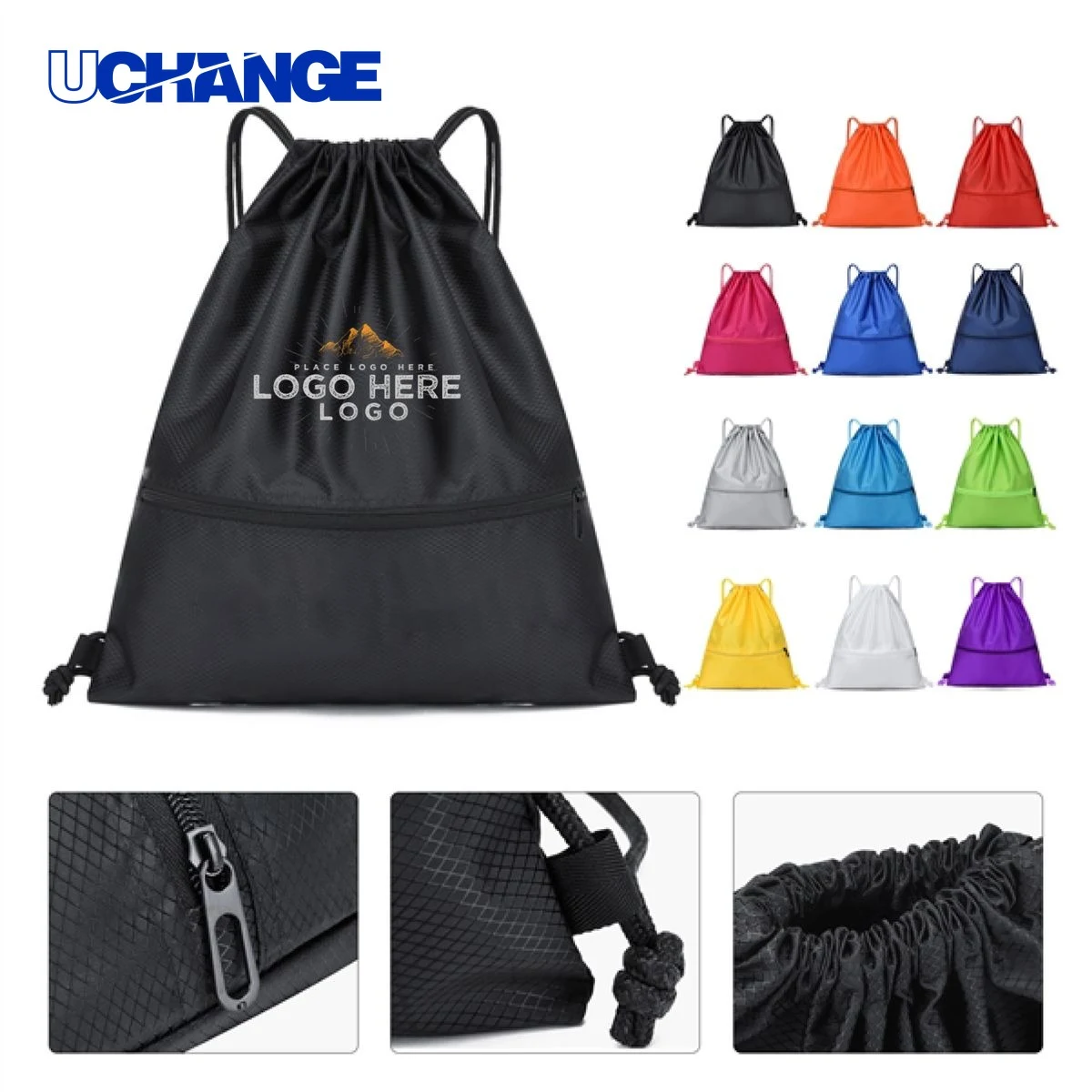 Reusable Polyester Drawstring Bag 1