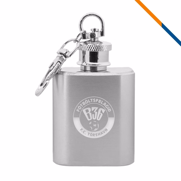 Custom 1 oz Stainless Steel Keychain Flask — Pocket-Size Promotional Barware