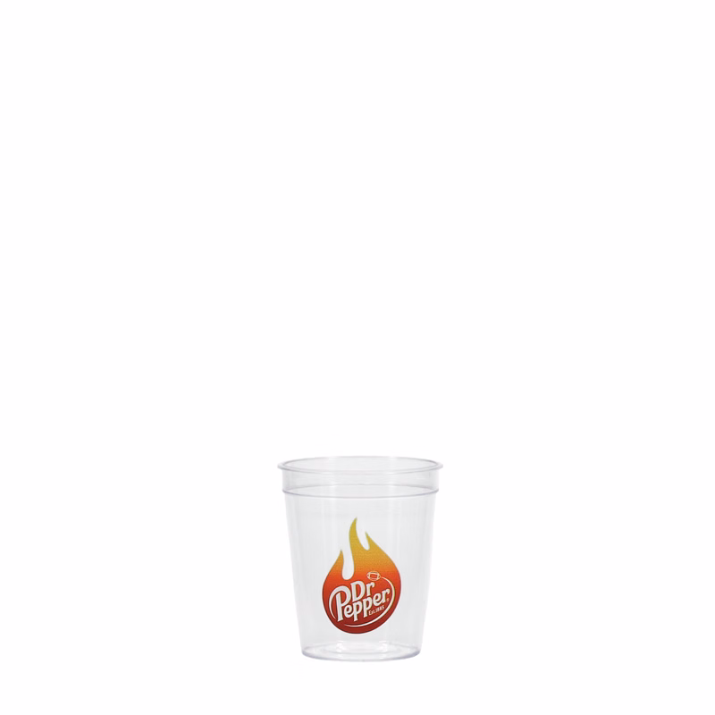 2 oz Hard Plastic Smooth Cup Clear Digital Print