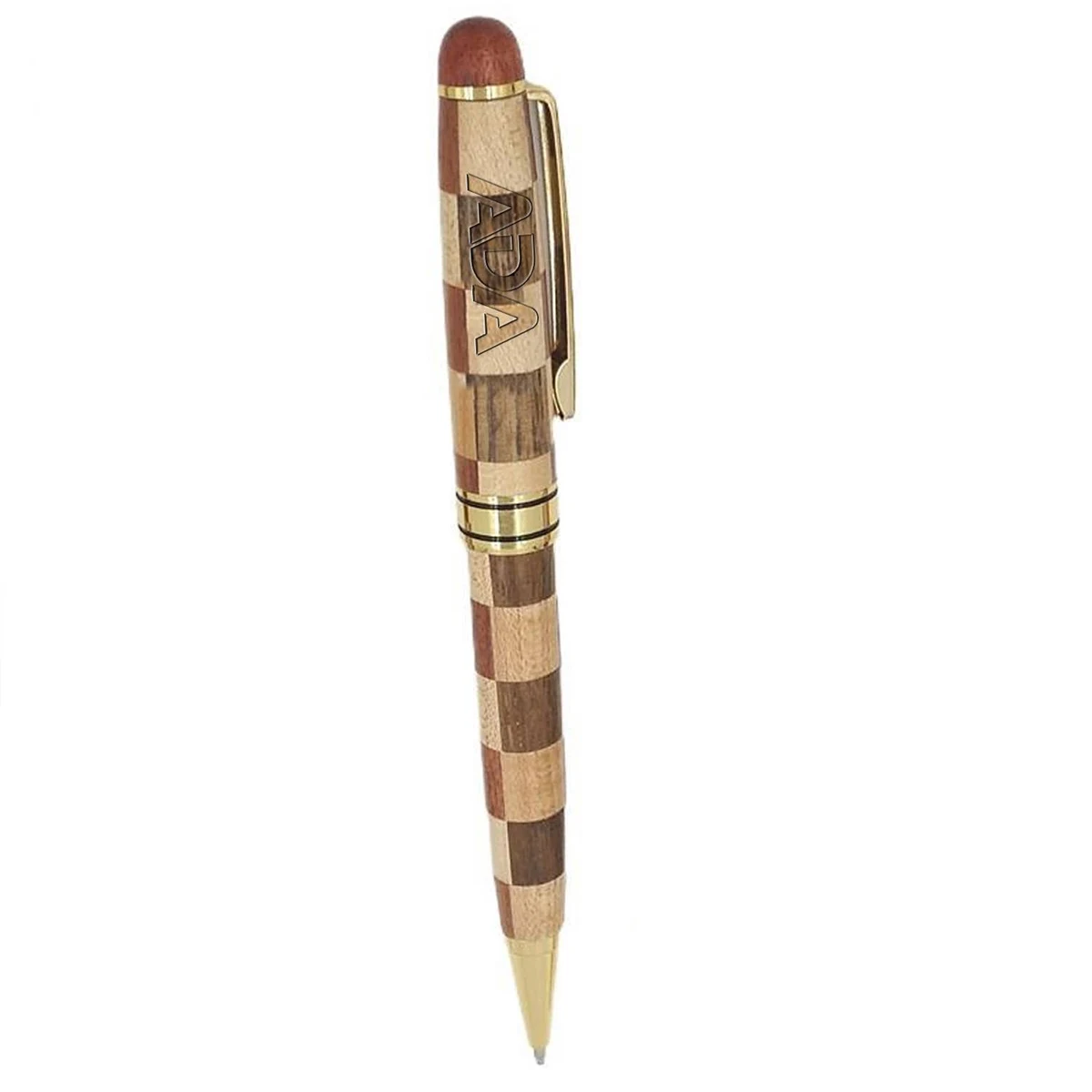 Handcrafted Checkered Wood Ballpoint Pen 1