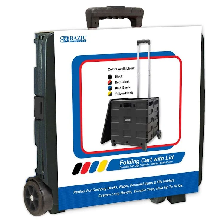 Folding Carts on Wheels - Black Lid Cover 16" 1