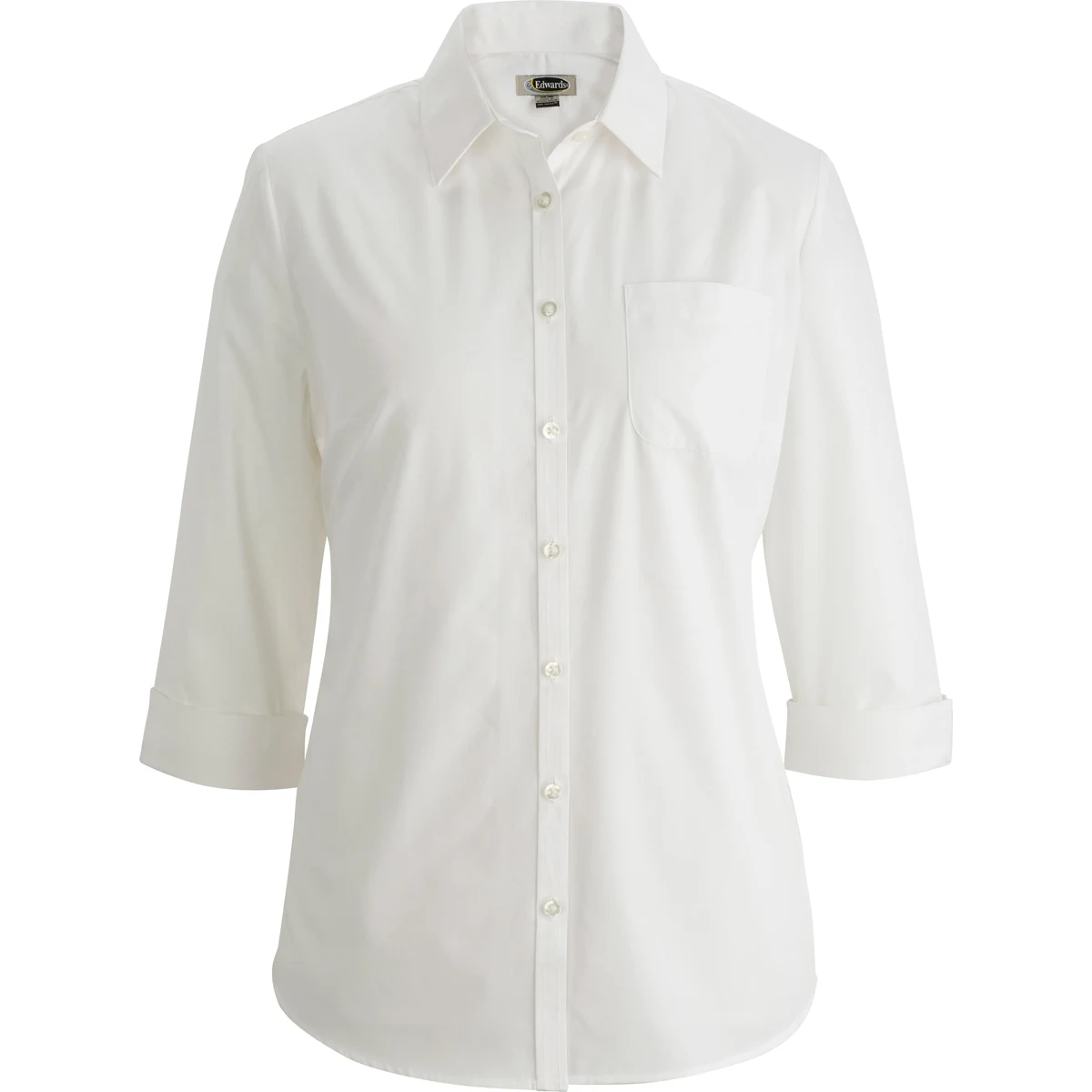 Essential Broadcloth Three Quarter Sleeve Ladies Shirt 1