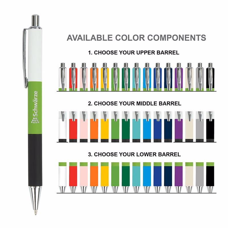 Color-Pop Plunge-Action Aluminum Ballpoint Pen