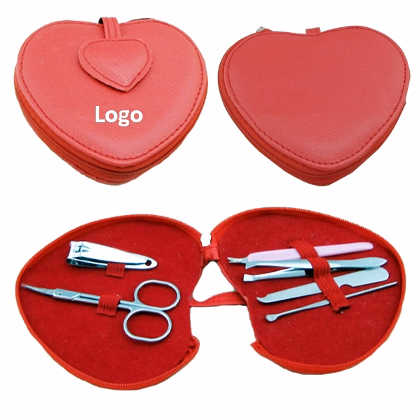 6pc Manicure Set With Leather Cover