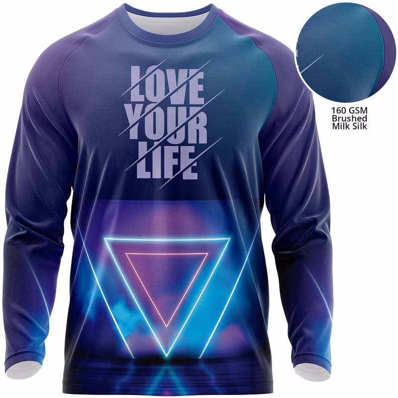 Unisex 160 GSM Brushed Milk Silk Sublimation Long Sleeve T-shirt