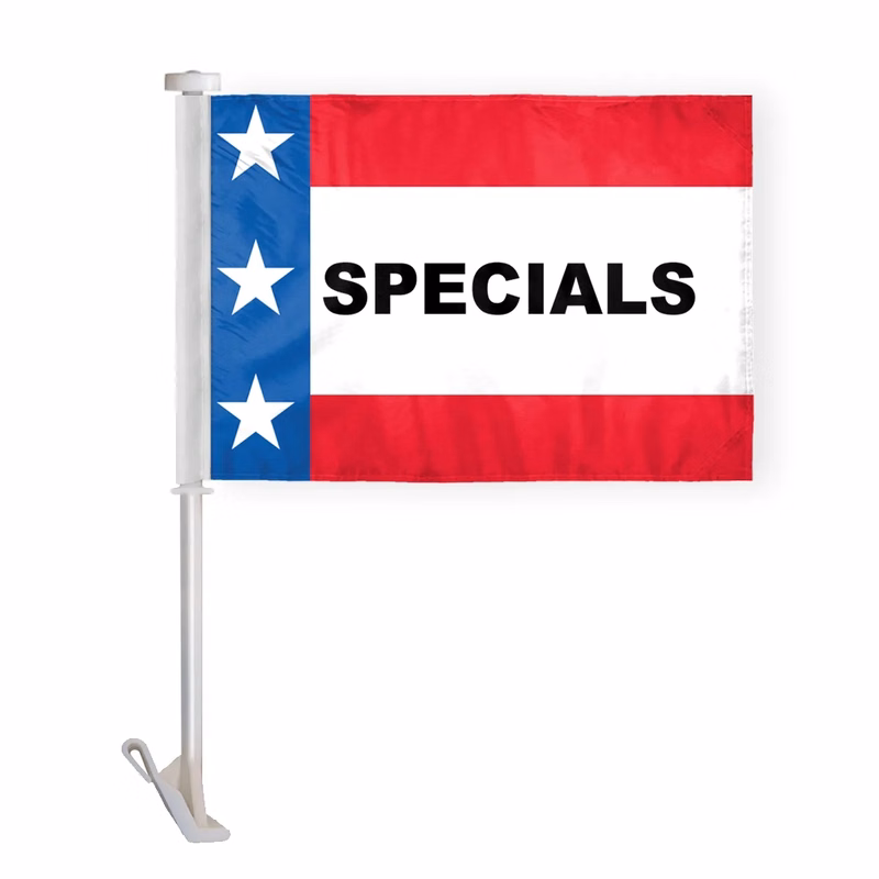 10.5" x 15" Patriotic Message Car Flag - wPoly 1 Ply