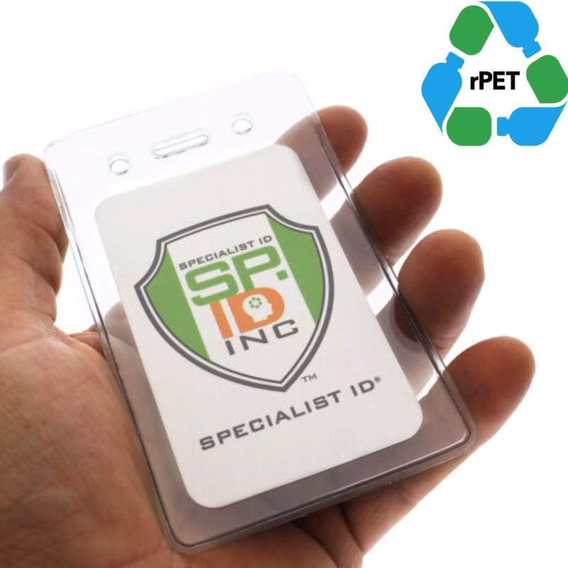 3"W X 4"H rPET Clear Vinyl Vertical Badge Holder