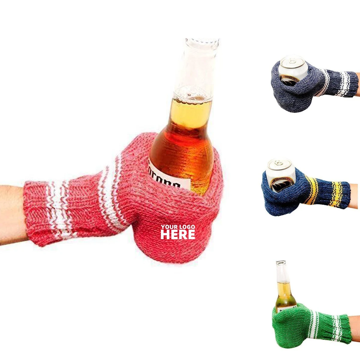 Knit Beer Mitten Gloves 1