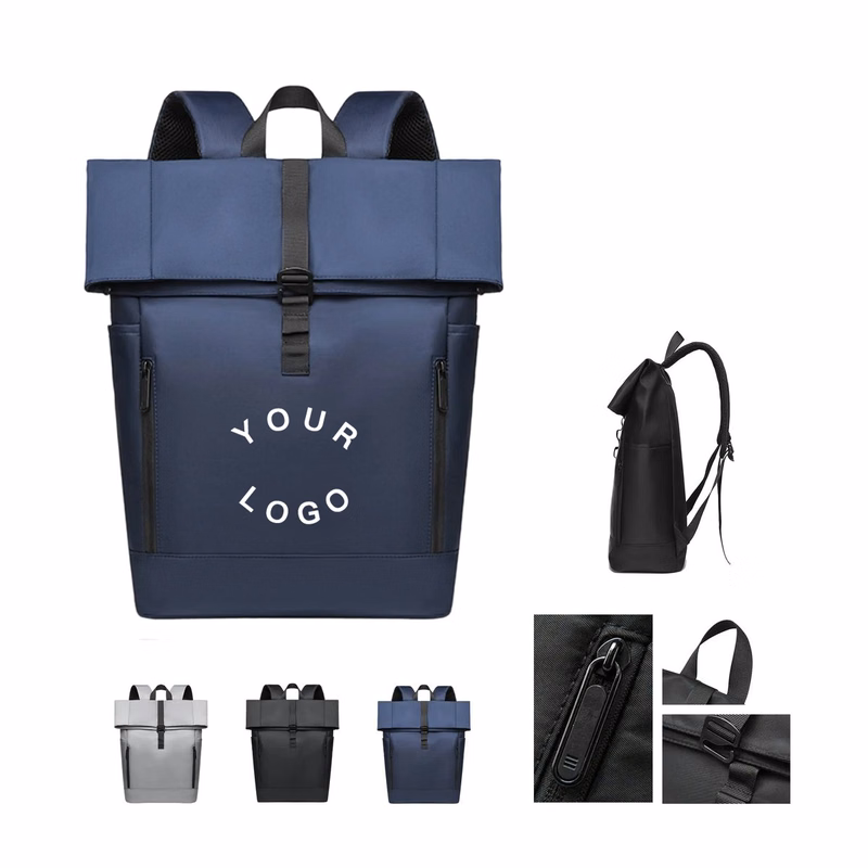 Polyester Laptop Backpack with Anti Theft Rolltop Closure