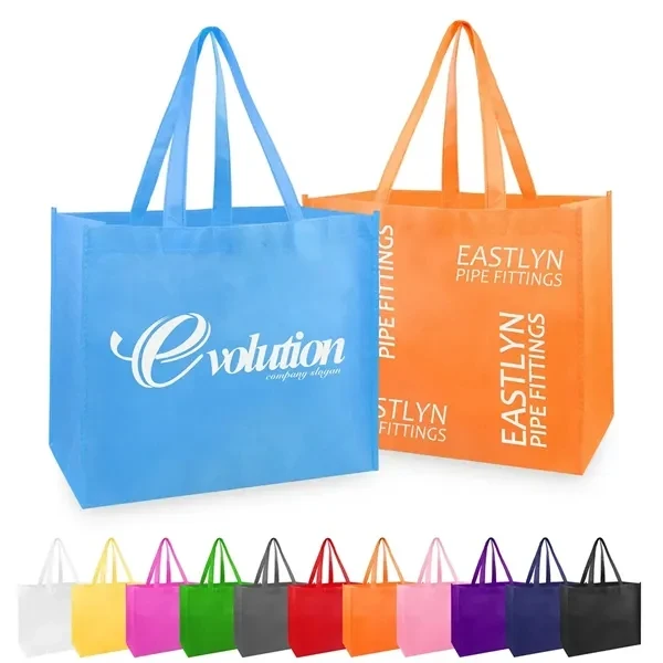 Custom 16 x 12 x 6 Inch Large Non Woven Grocery Tote Bag — Eco-Friendly Shopping 1