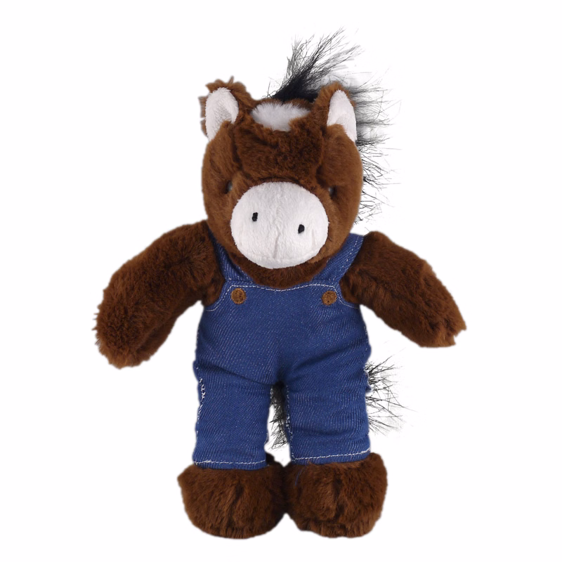Soft Plush Stuffed Horse in denim overall.