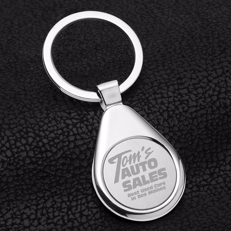 "Raindrop" Economy Metal Keyholder with PhotoImage Full Color Domed Imprint
