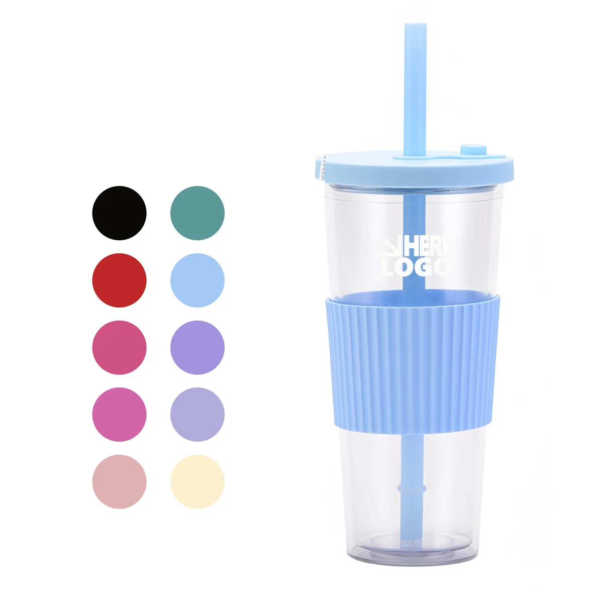 24oz Insulated Double-Walled AS Plastic Tumbler 1