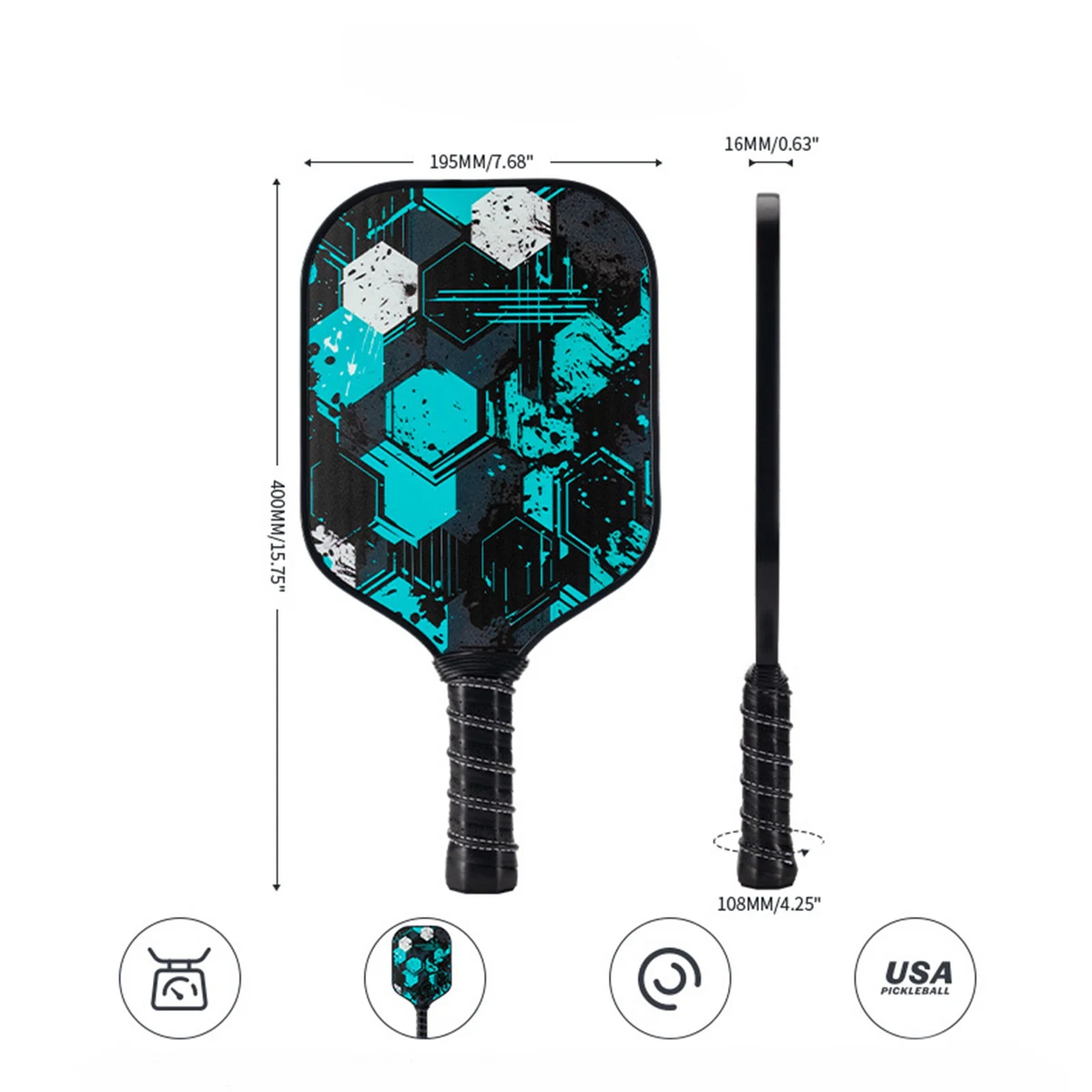 Glass Fiber Pickleball Racket With PU Edge Protector Strip 1