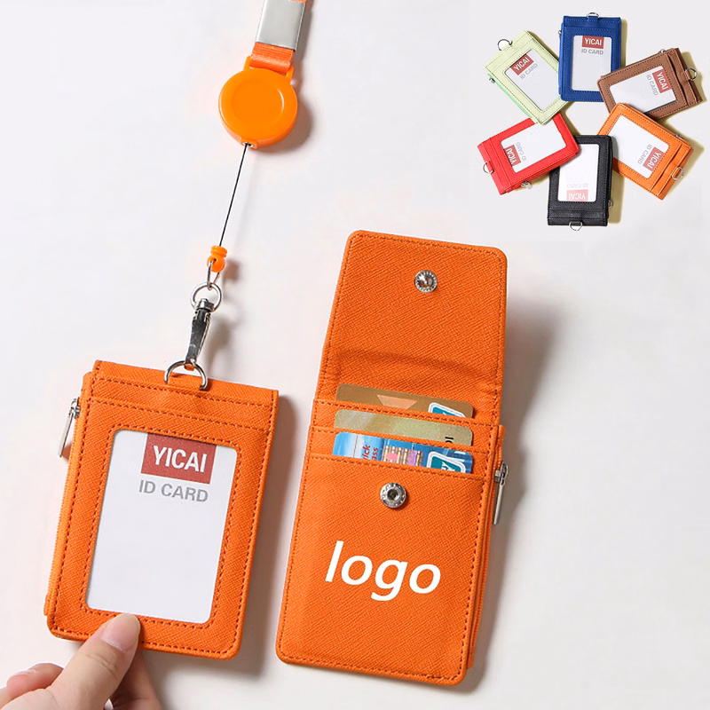 Lanyard ID Card Leather Case MOQ 50PCS
