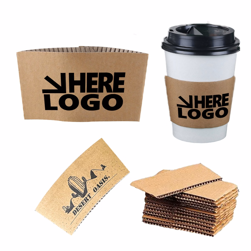 MOQ 100 Cardboard Paper Cup Sleeve 16oz