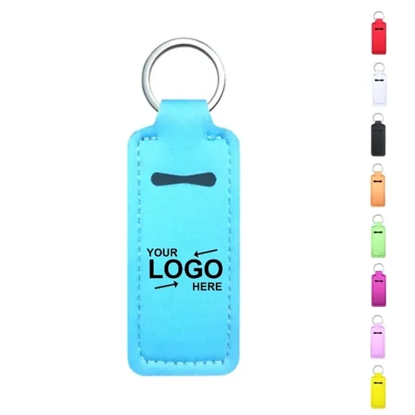 Custom Neoprene Lip Balm Holder Key Ring — Portable Beauty Promotional Gift 1